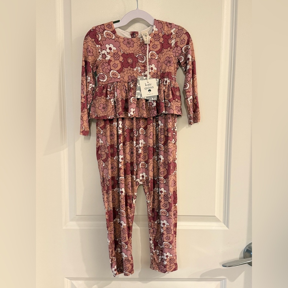 Kate Quinn Vintage Retro Floral Mauve One Piece NWT 2T